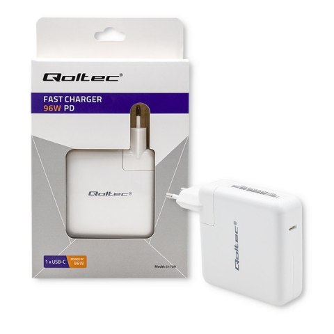Ładowarka sieciowa FAST 96W | 5-20V | 3-4.7A | USB C PD | Biała Ładowarka sieciowa FAST 96W | 5-20V | 3-4.7A | USB C PD | Biała