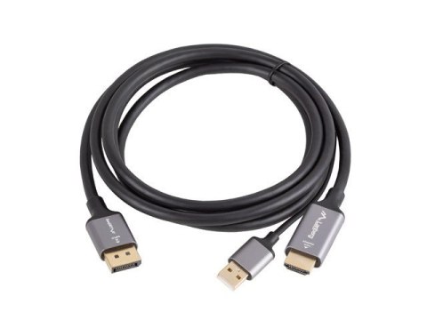 Kabel HDMI(M)-Displaypor(M) 1.8M 4K czarny Kabel HDMI(M)-Displaypor(M) 1.8M 4K czarny