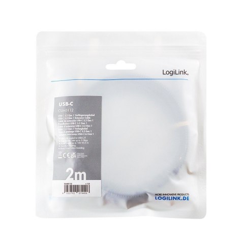 Kabel USB3.2 Gen1 TypeC do USB-C/F, PD, 2m Kabel USB3.2 Gen1 TypeC do USB-C/F, PD, 2m