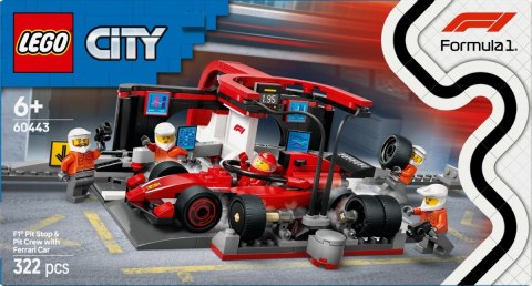 Klocki City 60443 F1 Pit stop i mechanicy z bolidem Ferrari