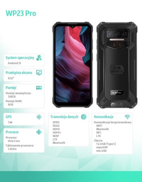 Smartfon WP23 Pro 8/128 GB czarny
