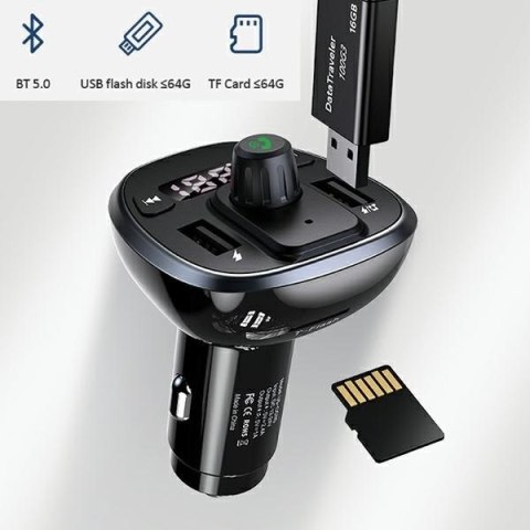 Zestaw głośnomówiący C21 z transmiterem FM MP3 Bluetooth 2xUSB 3,4A Zestaw głośnomówiący C21 z transmiterem FM MP3 Bluetooth 2xUSB 3,4A