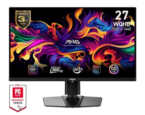 Monitor 26.5 cala MAG 271QPX QD-OLED LED/WQHD/FLAT/360Hz/czarny Monitor 26.5 cala MAG 271QPX QD-OLED LED/WQHD/FLAT/360Hz/czarny