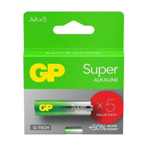 Baterie alkaliczne LR6/AA GP SUPER 5szt. (G-TECH)