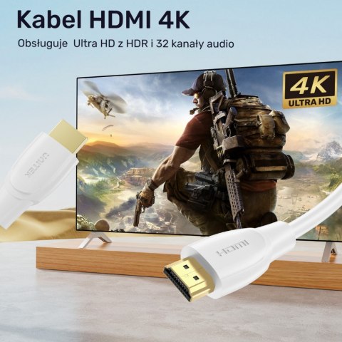 Kabel HDMI 2.0 4K 60Hz; 1m; biały; C11090AWH03-1M Kabel HDMI 2.0 4K 60Hz; 1m; biały; C11090AWH03-1M