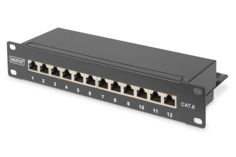 Patch panel 10" 12 portów, kat.6, S/FTP, 1U, wspornik kablowy, czarny (kompletny) Patch panel 10" 12 portów, kat.6, S/FTP, 1U, wspornik kablowy, czarny (kompletny)