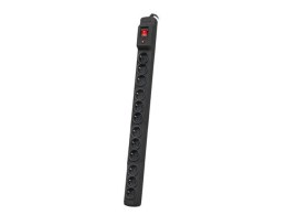 Listwa przeciwprzepięciowa M12/16A Rack 19'' 1.5m czarna (12 gniazd)