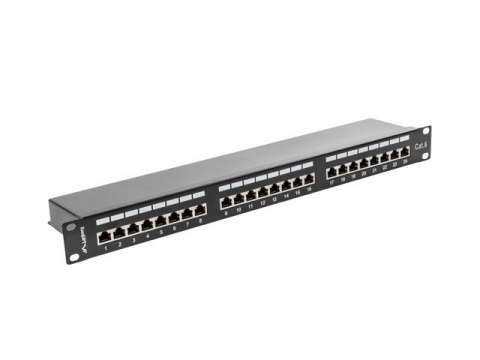 Patch Panel 24 Port 1U Kat.6 czarny ekranowany Patch Panel 24 Port 1U Kat.6 czarny ekranowany