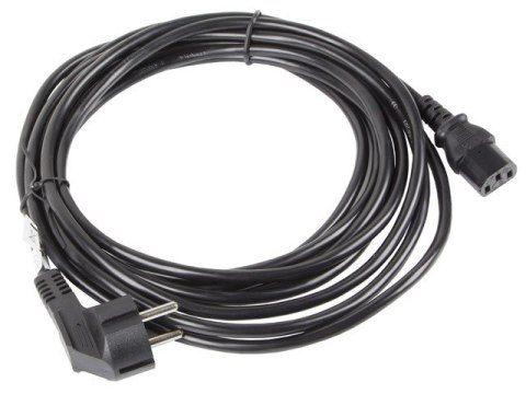 Kabel zasilający CEE 7/7 - IEC 320 C13 VDE 5M czarny Kabel zasilający CEE 7/7 - IEC 320 C13 VDE 5M czarny