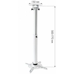 Ramię do projektora 50-77cm sufitowe, 15kg białe