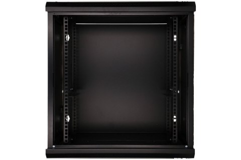 Szafka wisząca rack 12U 600x450 czarna szklane drzwi Szafka wisząca rack 12U 600x450 czarna szklane drzwi
