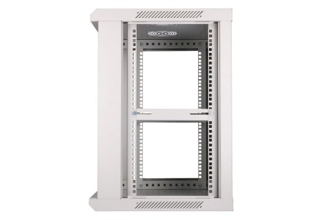 Szafka wisząca rack 12U 600x450 szara szklane drzwi Szafka wisząca rack 12U 600x450 szara szklane drzwi