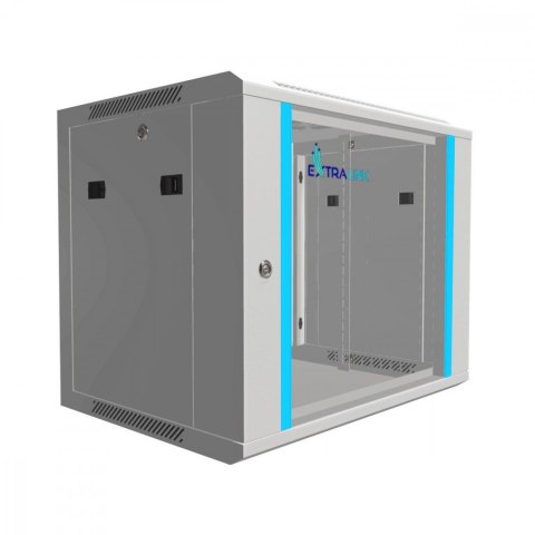 Szafka wisząca rack 9U 600x450 szara szklane drzwi Szafka wisząca rack 9U 600x450 szara szklane drzwi