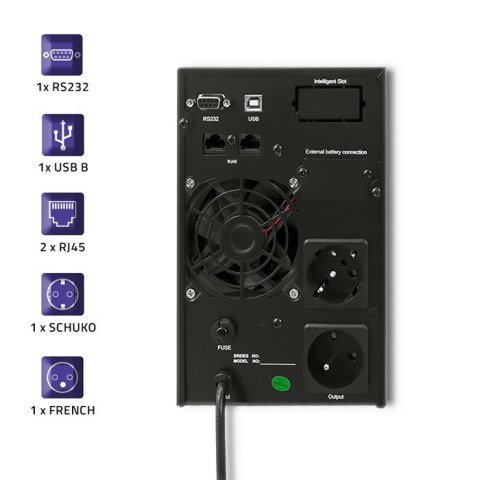 Zasilacz awaryjny UPS, on-line, czysta fala sinusoidalna, 1KVA, 800W, LCD, USB Zasilacz awaryjny UPS, on-line, czysta fala sinusoidalna, 1KVA, 800W, LCD, USB
