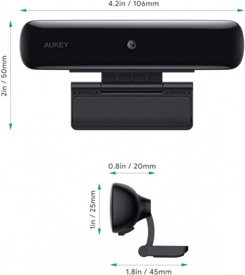 PC-W1 Kamera internetowa USB | Full HD 1920x1080 | 1080p | 30fps | mikrofony stereo z redukcja hałasu PC-W1 Kamera internetowa USB | Full HD 1920x1080 | 1080p | 30fps | mikrofony stereo z redukcja hałasu