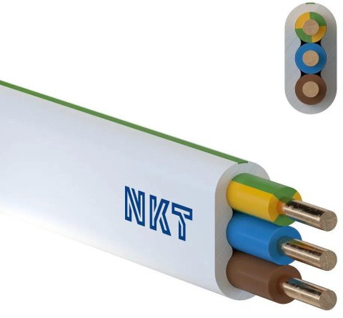 Przewód NKT instal PLUS YDYp 3x1,5 żo biały 450/750V 100m Przewód NKT instal PLUS YDYp 3x1,5 żo biały 450/750V 100m