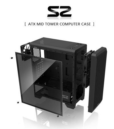 Obudowa S2 ATX Mid Tower PC Case 120mm fan Obudowa S2 ATX Mid Tower PC Case 120mm fan