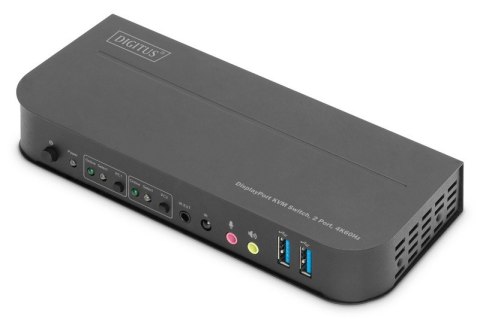 Przełącznik KVM 2 portowy DisplayPort do HDMI 2x1 4K 60Hz 2xUSB audio Przełącznik KVM 2 portowy DisplayPort do HDMI 2x1 4K 60Hz 2xUSB audio