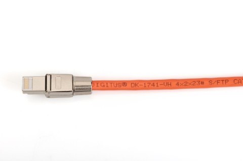 Wtyk modularny RJ45 kat.6A, PoE++, 10GbE, STP, ekranowany, beznarzędziowy, zakręcany, metalowy, AWG 26-22, dł.50mm Wtyk modularny RJ45 kat.6A, PoE++, 10GbE, STP, ekranowany, beznarzędziowy, zakręcany, metalowy, AWG 26-22, dł.50mm