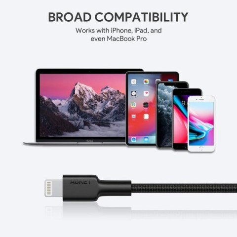 CB-CL02 Black nylonowy kabel Lightning-USB C | USB Power Delivery USB-PD | 1.2m | certyfikat MFi Apple CB-CL02 Black nylonowy kabel Lightning-USB C | USB Power Delivery USB-PD | 1.2m | certyfikat MFi Apple