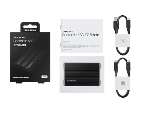 Dysk SSD T7 Shield 1TB USB 3.2, czarny Dysk SSD T7 Shield 1TB USB 3.2, czarny