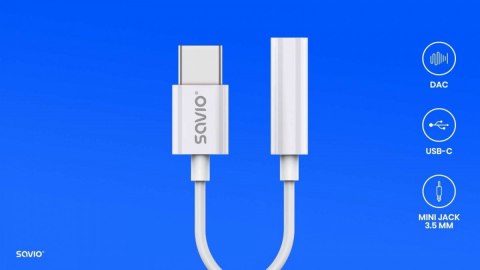 Adapter USB-C - Mini Jack 3,5mm, Xiaomi, Huawei, Oppo, AK-51 Adapter USB-C - Mini Jack 3,5mm, Xiaomi, Huawei, Oppo, AK-51