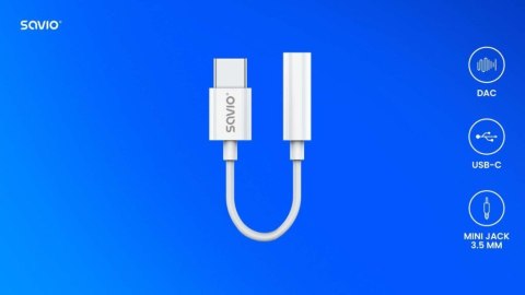 Adapter USB-C - Mini Jack 3,5mm, Xiaomi, Huawei, Oppo, AK-51 Adapter USB-C - Mini Jack 3,5mm, Xiaomi, Huawei, Oppo, AK-51