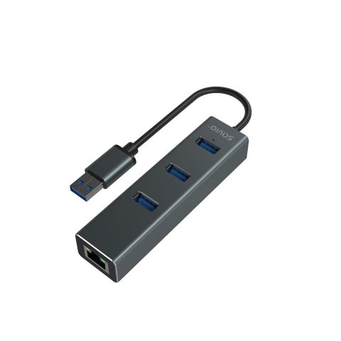 Hub AK-58 3-portowy USB-A 3.1 Gen 1 z adapterem RJ-45 Gigabit Ethernet Hub AK-58 3-portowy USB-A 3.1 Gen 1 z adapterem RJ-45 Gigabit Ethernet