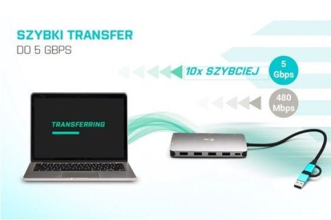 Stacja dokująca USB 3.0/USB-C/Thunderbolt 3x Display Metal Nano Dock LAN +Power Delivery 100W Stacja dokująca USB 3.0/USB-C/Thunderbolt 3x Display Metal Nano Dock LAN +Power Delivery 100W