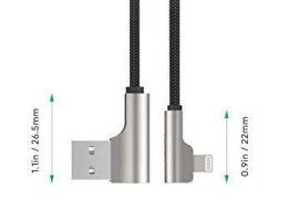 CB-AL01 Black OEM nylonowy kabel USB - Lightning | 2m | wtyki 90 stopni | certyfikat MFi