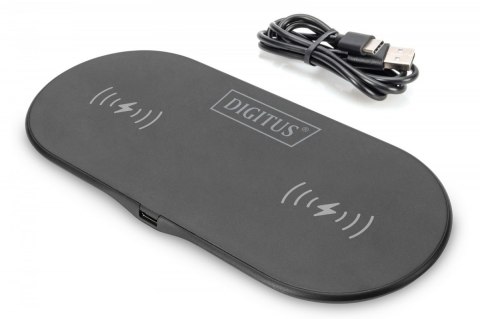 Ładowarka bezprzewodowa indukcyjna 15W Qi Duo-Power 1m USB-C Czarna Ładowarka bezprzewodowa indukcyjna 15W Qi Duo-Power 1m USB-C Czarna