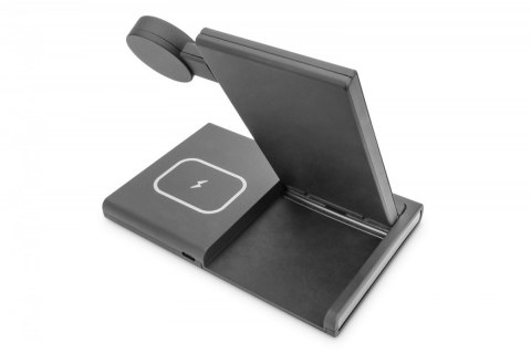 Stacja ładująca indukcyjna 3w1 składana 15W MagSafe + Qi 1m USB Czarna Stacja ładująca indukcyjna 3w1 składana 15W MagSafe + Qi 1m USB Czarna