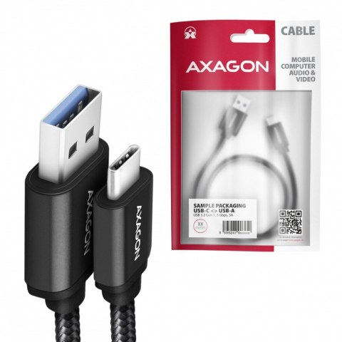 BUCM3-AM20AB Kabel USB-C - USB-A 3.2 Gen 1, 2m, 3A, ALU, oplot, czarny BUCM3-AM20AB Kabel USB-C - USB-A 3.2 Gen 1, 2m, 3A, ALU, oplot, czarny