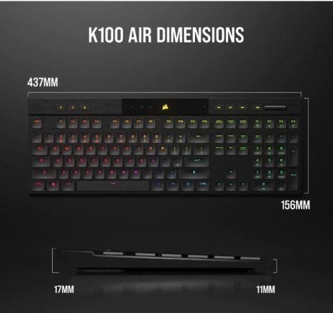 Klawiatura K100 RGB Air Wireless Ultra Thin Cherry MX Klawiatura K100 RGB Air Wireless Ultra Thin Cherry MX