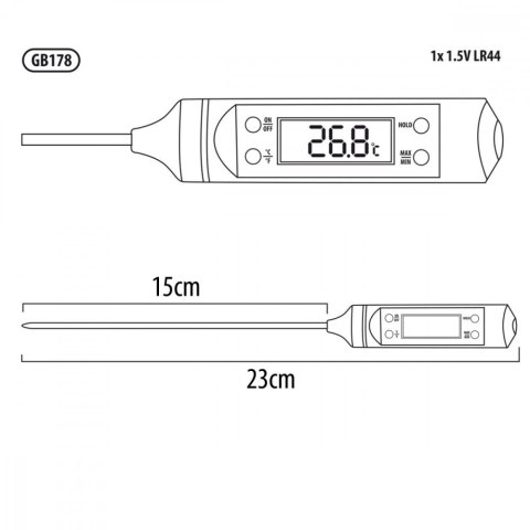 Termometr / sonda do żywności GB178 Termometr / sonda do żywności GB178