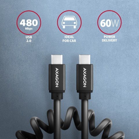 BUCM-CM10TB Kabel Twister USB-C - USB-C, 0,6m, USB 2.0, 3A, ALU, PVC Czarny BUCM-CM10TB Kabel Twister USB-C - USB-C, 0,6m, USB 2.0, 3A, ALU, PVC Czarny