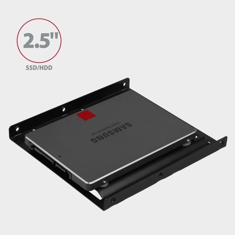 RHD-125B Ramka metalowa do montażu 1x 2.5" HDD w pozycji 3.5" Czarna RHD-125B Ramka metalowa do montażu 1x 2.5" HDD w pozycji 3.5" Czarna