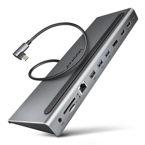 HMC-4KX3 Wieloportowy hub USB 11in1, 5Gbps, 3x USB-A, 2x HDMI 4K/60Hz+ DP 4K/60Hz+ GLAN + SD/microSD + audio, PD 100W, 40cm USB- HMC-4KX3 Wieloportowy hub USB 11in1, 5Gbps, 3x USB-A, 2x HDMI 4K/60Hz+ DP 4K/60Hz+ GLAN + SD/microSD + audio, PD 100W, 40cm USB-