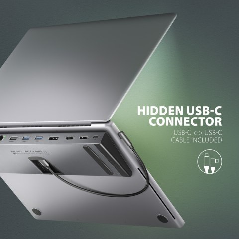 HMC-4KX3 Wieloportowy hub USB 11in1, 5Gbps, 3x USB-A, 2x HDMI 4K/60Hz+ DP 4K/60Hz+ GLAN + SD/microSD + audio, PD 100W, 40cm USB- HMC-4KX3 Wieloportowy hub USB 11in1, 5Gbps, 3x USB-A, 2x HDMI 4K/60Hz+ DP 4K/60Hz+ GLAN + SD/microSD + audio, PD 100W, 40cm USB-