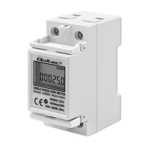 Jednofazowy elektroniczny licznik | miernik zużycia energii na szynę DIN | 230V | LCD | 2P Jednofazowy elektroniczny licznik | miernik zużycia energii na szynę DIN | 230V | LCD | 2P