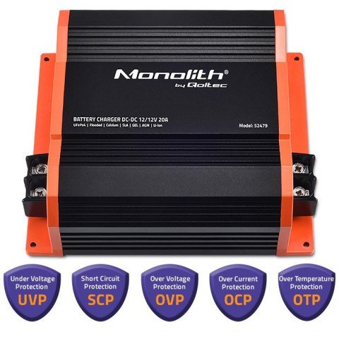 Ładowarka Monolith DC-DC do akumulatorów LiFePO4 AGM 12V-12V | 20A | 250W Ładowarka Monolith DC-DC do akumulatorów LiFePO4 AGM 12V-12V | 20A | 250W