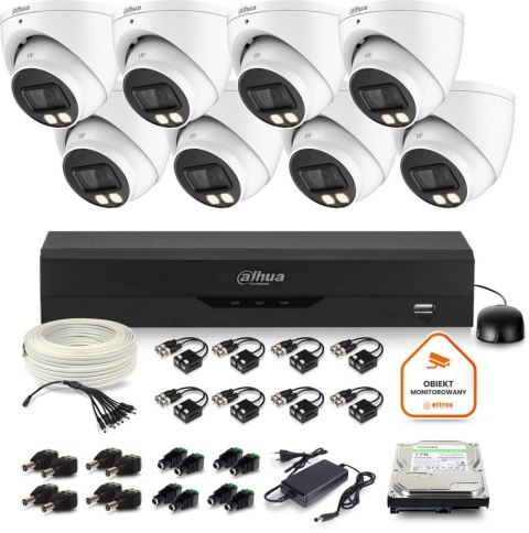 Zestaw monitoringu Dahua 8x kamera kopułkowa HAC-HDW1500T-IL-A-0280B-S2 1TB IR 40m 51mp Zestaw monitoringu Dahua 8x kamera kopułkowa HAC-HDW1500T-IL-A-0280B-S2 1TB IR 40m 51mp