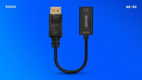 Adapter DisplayPort (M) v1.2 - HDMI (F) v1.4, 4K, AK-62 Adapter DisplayPort (M) v1.2 - HDMI (F) v1.4, 4K, AK-62