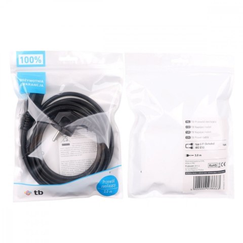 Kabel zasilający 3m IEC C13 VDE Kabel zasilający 3m IEC C13 VDE