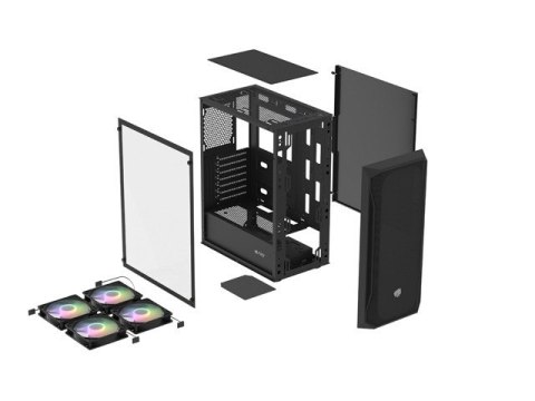 Obudowa Fury Shobo SH4F RGB Midi Tower z oknem Czarna Obudowa Fury Shobo SH4F RGB Midi Tower z oknem Czarna