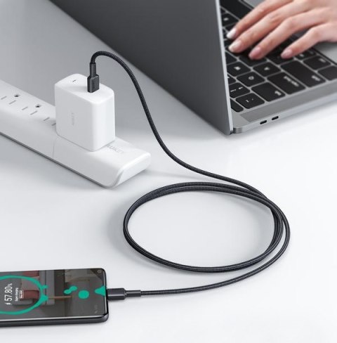 CB-CD45 nylonowy kabel USB C - USB C | 0,9m | 3A | 60W PD | 20V CB-CD45 nylonowy kabel USB C - USB C | 0,9m | 3A | 60W PD | 20V