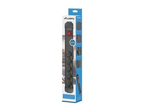 Listwa zasilająca 1.5m 5x230 SC SP1-05F-0150-BK Listwa zasilająca 1.5m 5x230 SC SP1-05F-0150-BK