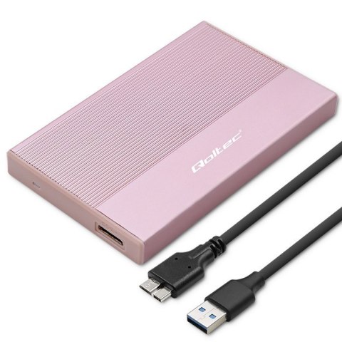 Obudowa | Kieszeń na dysk SSD HDD 2.5 cala | SATA | USB 3.0 | Super speed 5Gb/s | 2TB | Różowy Obudowa | Kieszeń na dysk SSD HDD 2.5 cala | SATA | USB 3.0 | Super speed 5Gb/s | 2TB | Różowy
