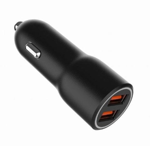 Ładowarka samochodowa 2xUSB-A QC3.0 36W czarna Ładowarka samochodowa 2xUSB-A QC3.0 36W czarna