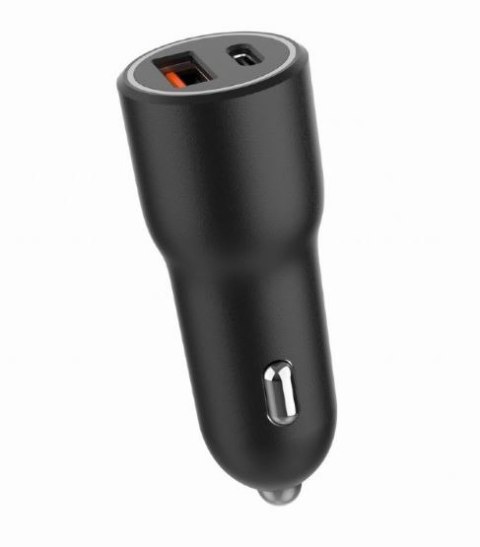 Ładowarka samochodowa USB-A/USB-C 38W PD czarna Ładowarka samochodowa USB-A/USB-C 38W PD czarna